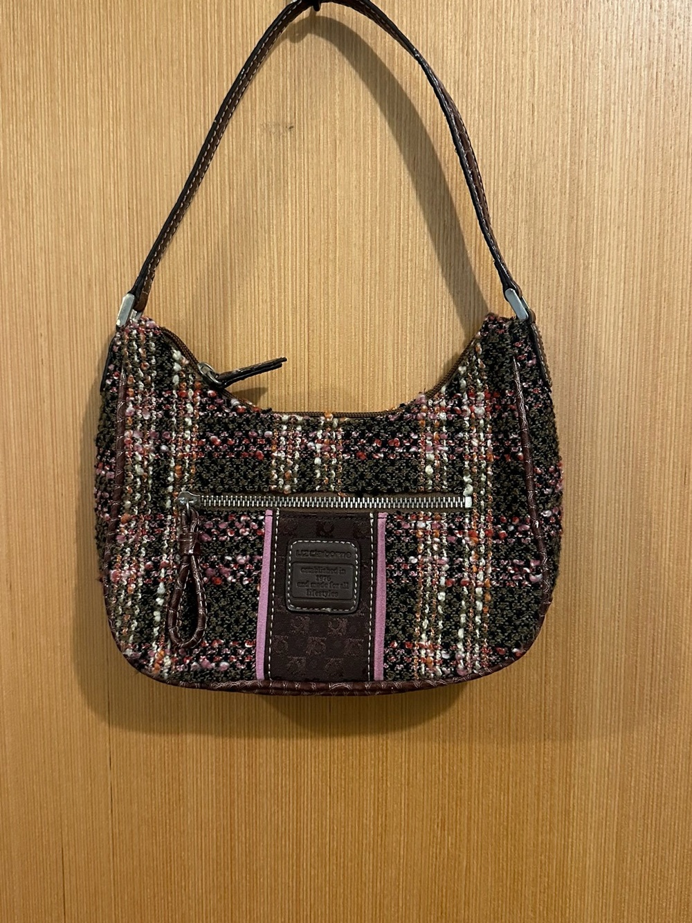 Vintage Y2K Liz Claiborne Tweed Shoulder Bag